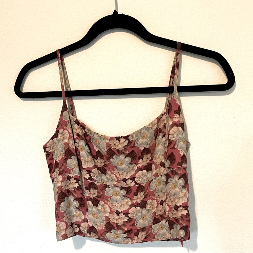 Wilfred free crop mauve floral cropped tank